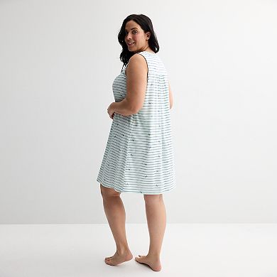 Plus Size Croft & Barrow® Knit Sleeveless Sleep Gown