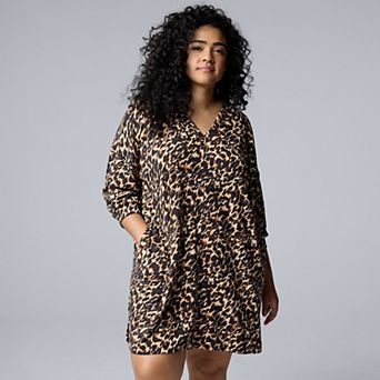 Plus Size Simply Vera Vera Wang Sweater Knit 3/4-Sleeve Sleepshirt