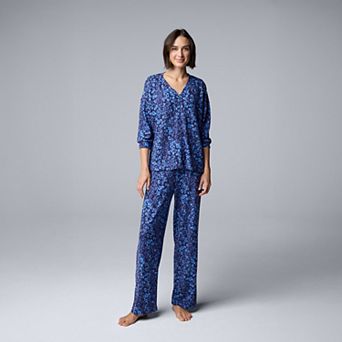 Women's Simply Vera Vera Wang 2 pc Pajama Top & Pajama Bottoms Set