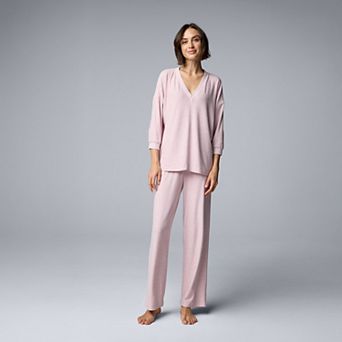 Women's Simply Vera Vera Wang 2 pc Pajama Top & Pajama Bottoms Set