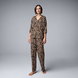 Women's Simply Vera Vera Wang 2 pc Pajama Top & Pajama Bottoms Set