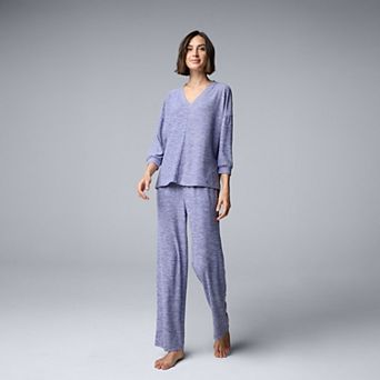 Women's Simply Vera Vera Wang 2 pc Pajama Top & Pajama Bottoms Set