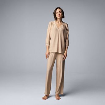 Women's Simply Vera Vera Wang 2 pc Pajama Top & Pajama Bottoms Set