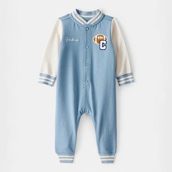 Baby Boys Carter's Varsity Jumpsuit with Snap Closure and Football Design