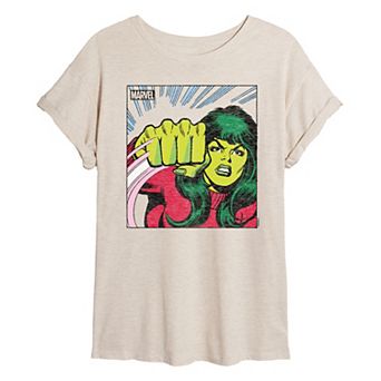 Juniors' Marvel She-Hulk Comic Panel Oversized Tee