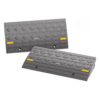 Stalwart Set Of 2 Curb Ramps For Vehicles, Gray