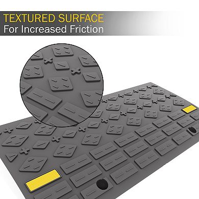 Stalwart Set Of 2 Curb Ramps For Vehicles, Gray