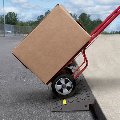 Stalwart Set Of 2 Curb Ramps For Vehicles, Gray