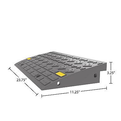 Stalwart Set Of 2 Curb Ramps For Vehicles, Gray