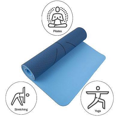 Wakeman Outdoors Alignment Yoga Mat