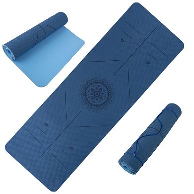 Wakeman Outdoors Alignment Yoga Mat