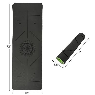 Wakeman Outdoors Alignment Yoga Mat