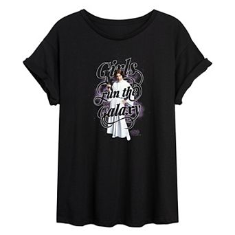 Juniors' Star Wars Princess Leia Girls Run The Galaxy Oversized Tee
