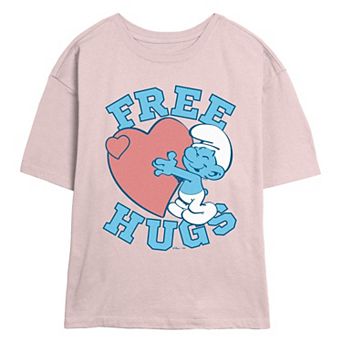 Juniors' Smurfs Free Hugs Skimmer Graphic Tee