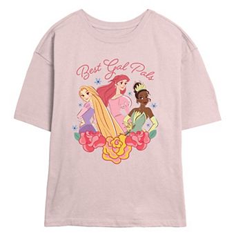 Disney Princess Rapunzel, Ariel & Tianna Best Gal Pals Juniors' Skimmer Graphic Tee