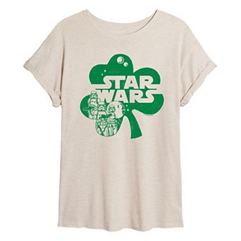 Juniors' Star Wars Stormtroopers Shamrock Oversized Tee