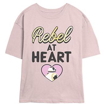 Juniors' Star Wars BB-8 Rebel At Heart Skimmer Graphic Tee