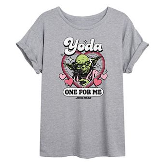 Juniors' Star Wars Yoda One For Me Oversized Tee