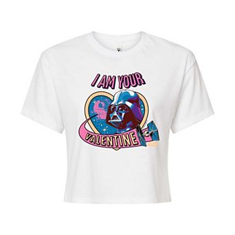 Juniors' Star Wars Darth Vader I Am Your Valentine Cropped Tee