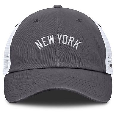 Men's Nike Gray New York Yankees Wordmark Club Adjustable Trucker Hat