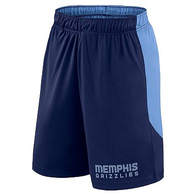 Men's Navy/Light Blue Memphis Grizzlies Launch Performance Shorts