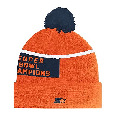 Unisex Starter Orange Denver Broncos Chyron Cuffed Knit Hat with Pom
