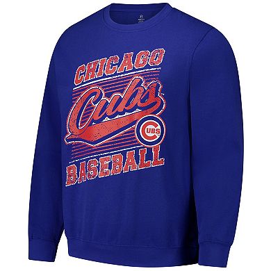 Men's Stitches Royal Chicago Cubs Pullover Sweatshirt