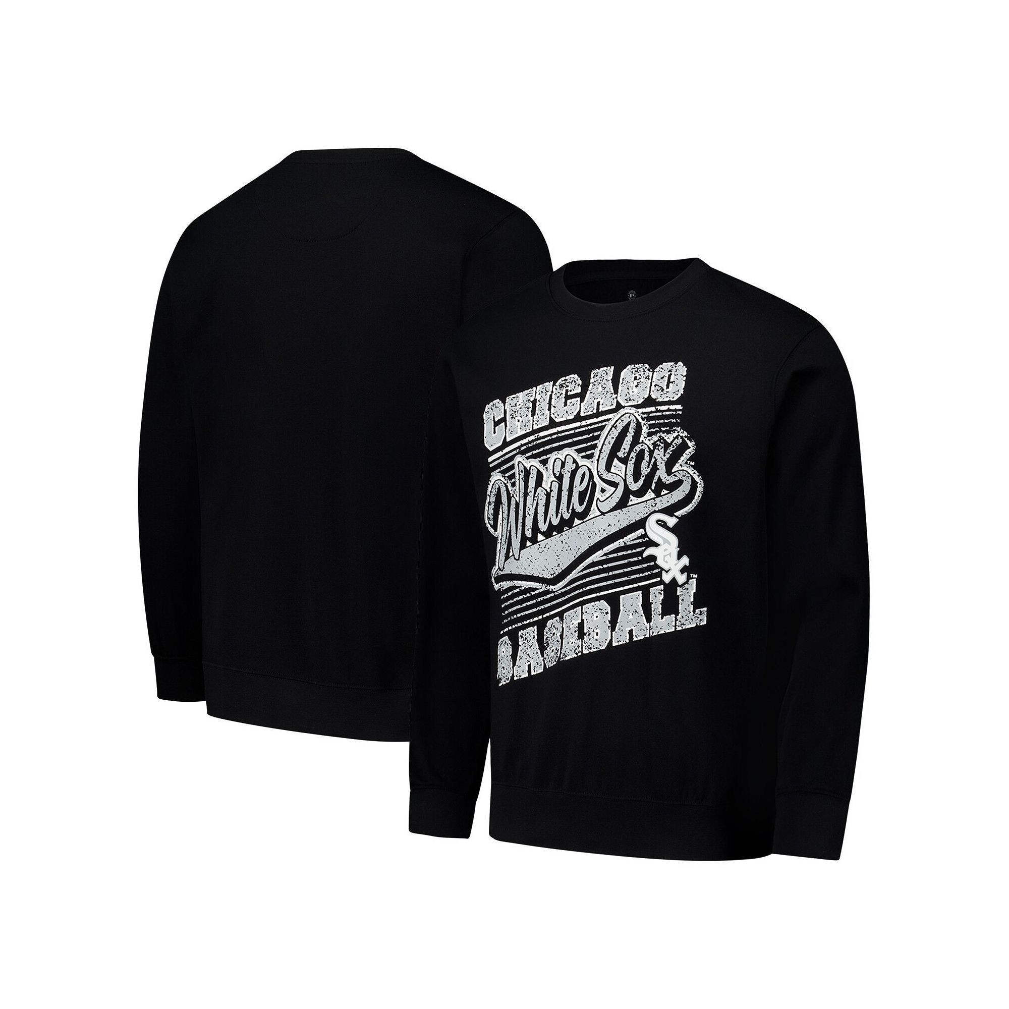 Mens Stitches Black Chicago White Sox Pullover Sweatshirt, Size: Small