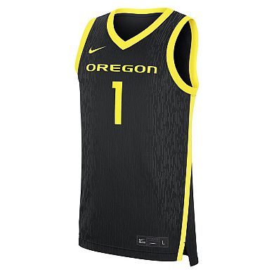 Men's Nike #1 Black Oregon Ducks Alternate Replica Jersey