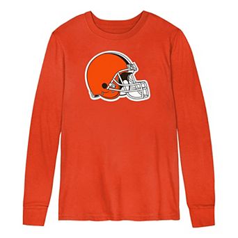Youth Orange Cleveland Browns Primary Logo Long Sleeve T-Shirt