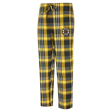 Men's Concepts Sport Gold/Black Boston Bruins Region Flannel Sleep Pants