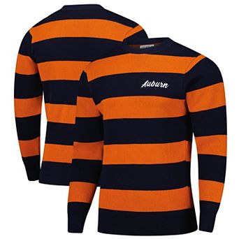 Unisex Uscape Apparel Navy/Orange Auburn Tigers Renew Knit Vintage Pullover Sweater