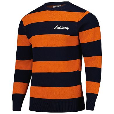 Unisex Uscape Apparel Navy/Orange Auburn Tigers Renew Knit Vintage Pullover Sweater