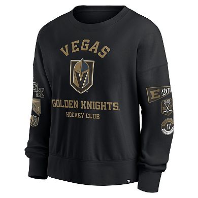Women's Fanatics Black Vegas Golden Knights Go Team Pullover Sweatshirt