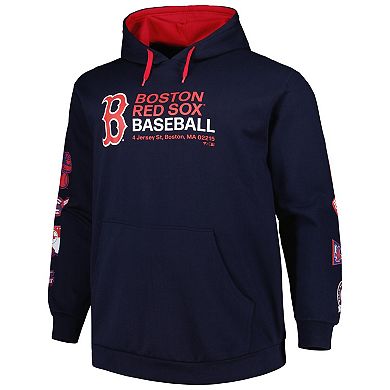 Men's Navy Boston Red Sox Big & Tall Fleece Pullover Hoodie