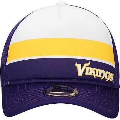 Youth New Era Purple Minnesota Vikings Sport Night Color Block 9FORTY A-Frame Trucker Adjustable Hat