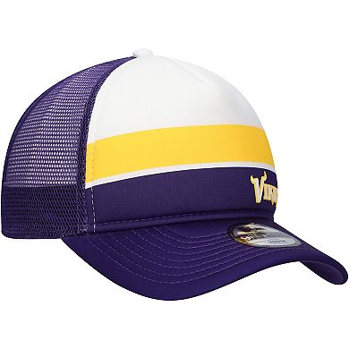 Youth New Era Purple Minnesota Vikings Sport Night Color Block 9FORTY A-Frame Trucker Adjustable Hat