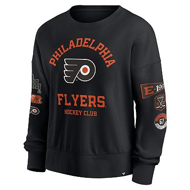 Women's Fanatics Black Philadelphia Flyers Go Team Pullover Sweatshirt