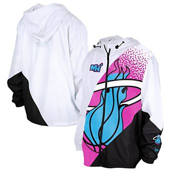 Men's New Era White Miami Heat 2024/25 City Edition Full-Zip Windbreaker Jacket