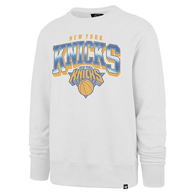 Men's '47 Cream New York Knicks Big & Tall Spotlight Headline Pullover Sweatshirt