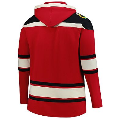 Men's '47 Red Chicago Blackhawks Big & Tall Superior Lacer Fleece Pullover Hoodie