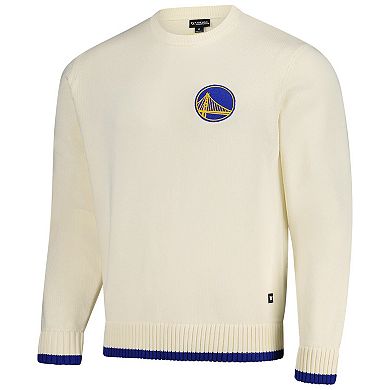 Unisex The Wild Collective Cream Golden State Warriors Jacquard Knit Pullover Sweater