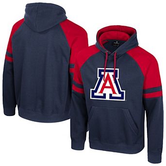 Men's Colosseum Navy Arizona Wildcats Todd Raglan Pullover Hoodie