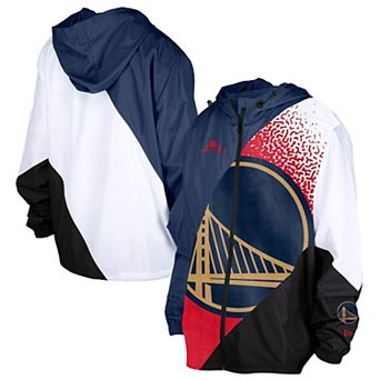 Men's New Era Navy Golden State Warriors 2024/25 City Edition Full-Zip Windbreaker Jacket