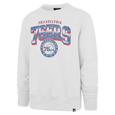Men's '47 Cream Philadelphia 76ers Big & Tall Spotlight Headline Pullover Sweatshirt