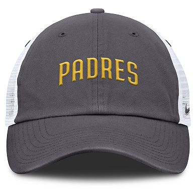 Men's Nike Gray San Diego Padres Wordmark Club Adjustable Trucker Hat