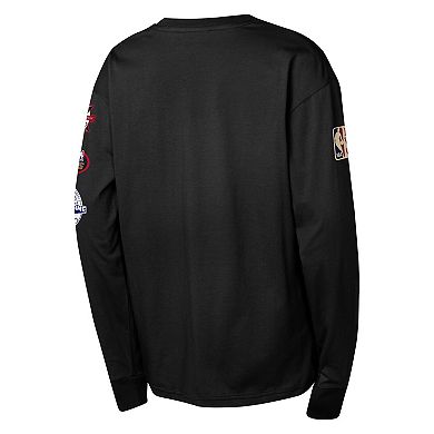 Youth Mitchell & Ness Black Chicago Bulls Hardwood Classics All Over Long Sleeve T-Shirt