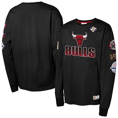 Youth Mitchell & Ness Black Chicago Bulls Hardwood Classics All Over Long Sleeve T-Shirt