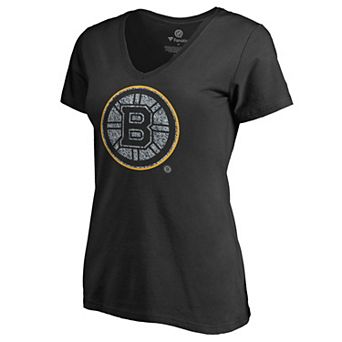 Women's Black Boston Bruins Static Logo V-Neck T-Shirt