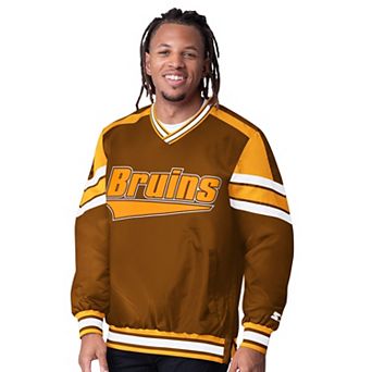 Men's Starter Black Boston Bruins Reliver I V-Neck Pullover Sweatshirt